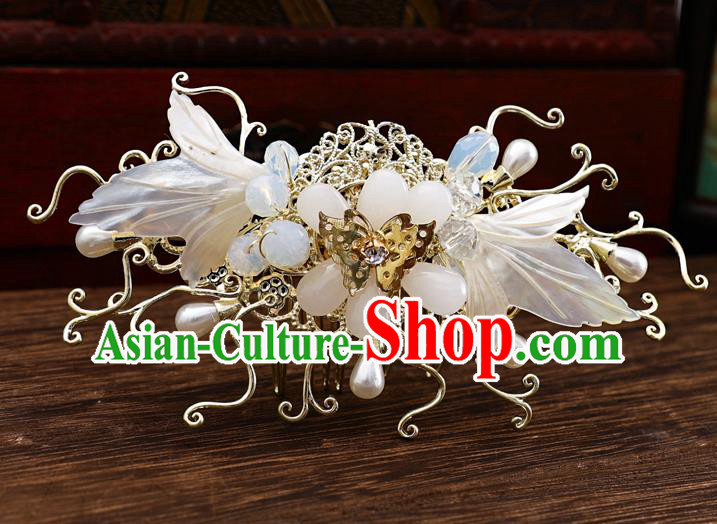 Chinese Traditional Wedding Hanfu Hair Comb Hairpins Handmade Ancient Bride Hair Accessories for Women