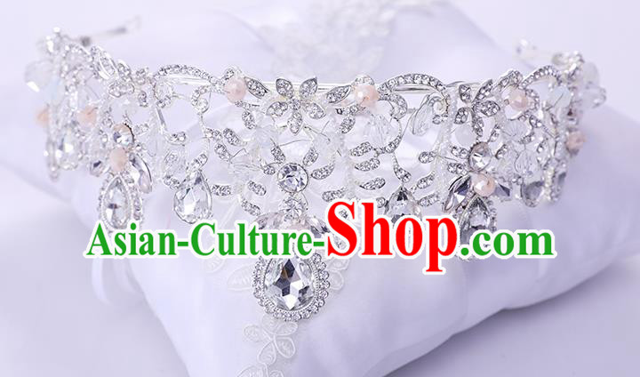 Top Handmade Wedding Bride Royal Crown Baroque Princess Hair Accessories for Women