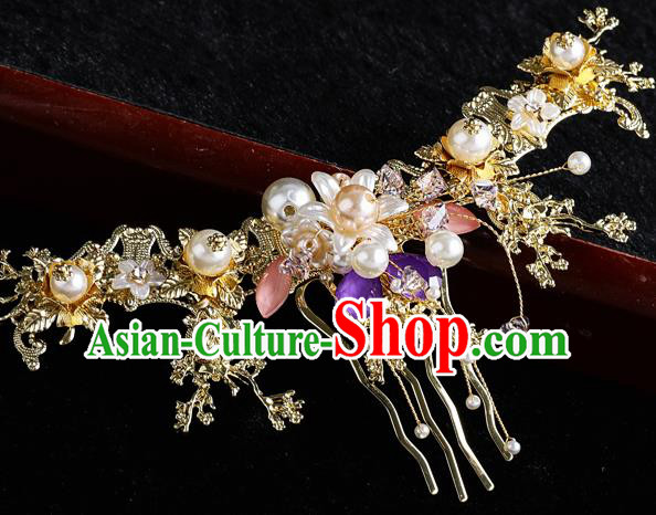Traditional Handmade Chinese Wedding Hair Comb Hairpins Ancient Bride Hair Accessories for Women