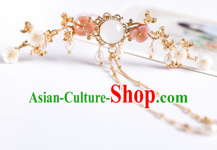 Chinese Traditional Wedding Hanfu Tassel Hairpins Handmade Ancient Bride Hair Accessories for Women