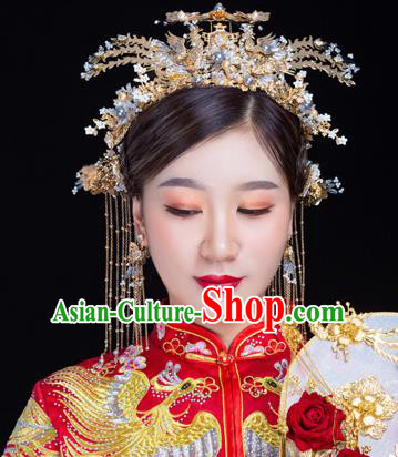 Traditional Handmade Chinese Wedding Phoenix Hair Comb Hairpins Ancient Bride Hair Accessories for Women
