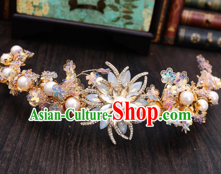 Traditional Handmade Chinese Wedding Opal Hair Comb Hairpins Ancient Bride Hair Accessories for Women