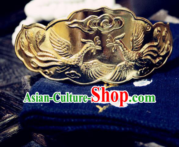 Chinese Traditional Tang Dynasty Princess Carving Phoenix Hairpins Handmade Ancient Royal Empress Hair Accessories for Women
