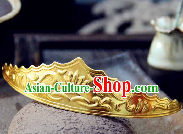 Chinese Traditional Tang Dynasty Princess Carving Lotus Hairpins Handmade Ancient Royal Empress Hair Accessories for Women