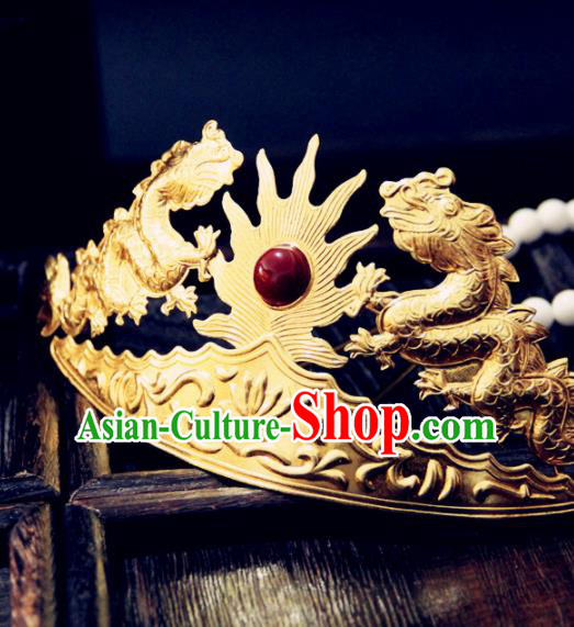 Chinese Traditional Ming Dynasty Princess Carving Dragon Hair Comb Hairpins Handmade Ancient Royal Empress Hair Accessories for Women