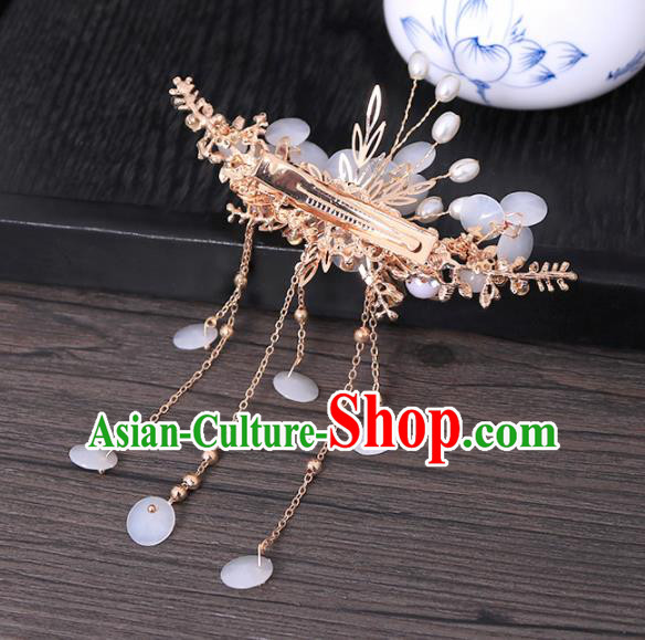 Traditional Chinese Hanfu Pearls Tassel Hair Claws Hairpins Handmade Ancient Princess Hair Accessories for Women