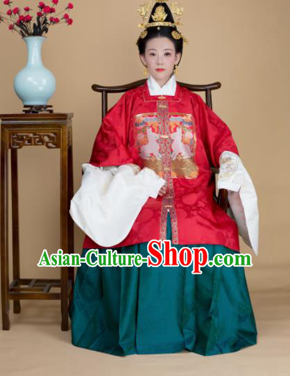 Traditional Chinese Ancient Bride Wedding Hanfu Dress Ming Dynasty Royal Infanta Historical Costumes for Women