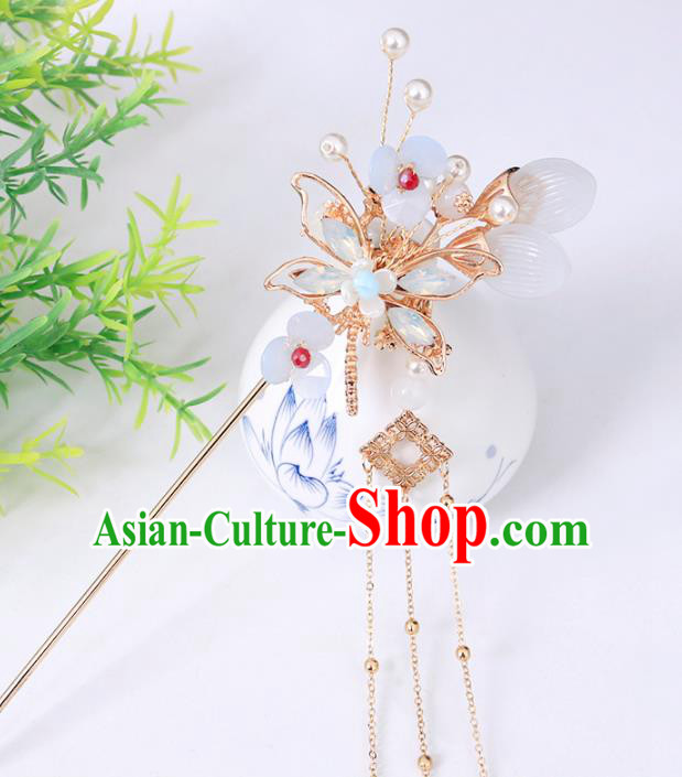 Traditional Chinese Hanfu Dragonfly Hair Crown Hairpins Handmade Ancient Princess Hair Accessories Complete Set for Women