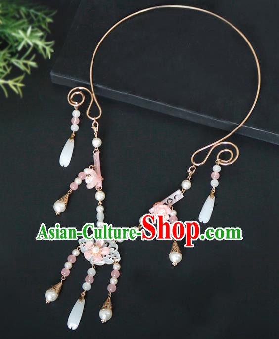 Chinese Traditional Handmade Hanfu Shell Necklace Ancient Princess Necklet Accessories for Women