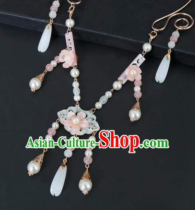 Chinese Traditional Handmade Hanfu Shell Necklace Ancient Princess Necklet Accessories for Women