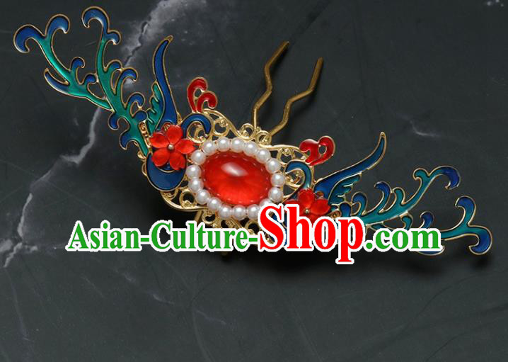 Traditional Chinese Hanfu Cloisonne Phoenix Hairpin Handmade Ancient Princess Hair Accessories for Women
