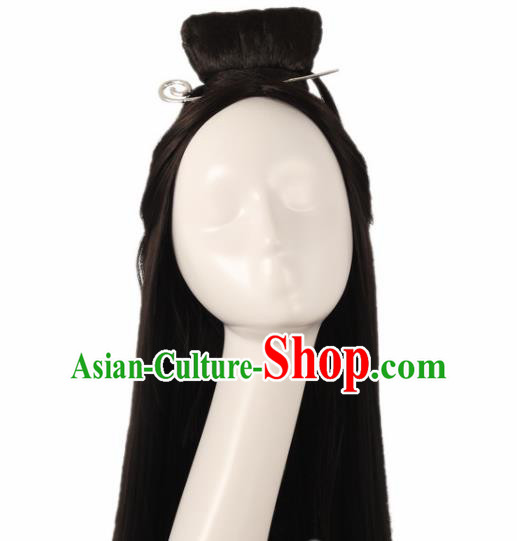 Chinese Traditional Song Dynasty Court Princess Wigs Ancient Fairy Wig Sheath for Women