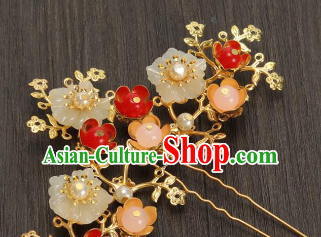 Traditional Chinese Hanfu Flowers Hairpins Handmade Ancient Princess Hair Accessories for Women