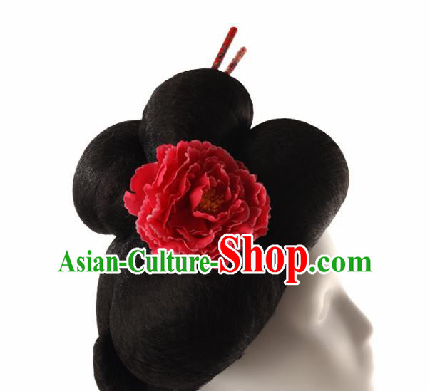 Japanese Traditional Geisha Wigs and Hairpins Ancient Fairy Princess Wig Sheath for Women