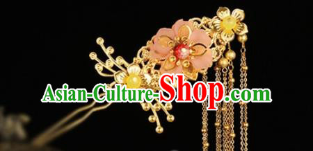 Traditional Chinese Hanfu Peach Blossom Hairpins Handmade Ancient Princess Hair Accessories for Women