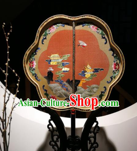 Traditional Chinese Hanfu Wedding Fans Handmade Ancient Princess Embroidered Palace Fan for Women
