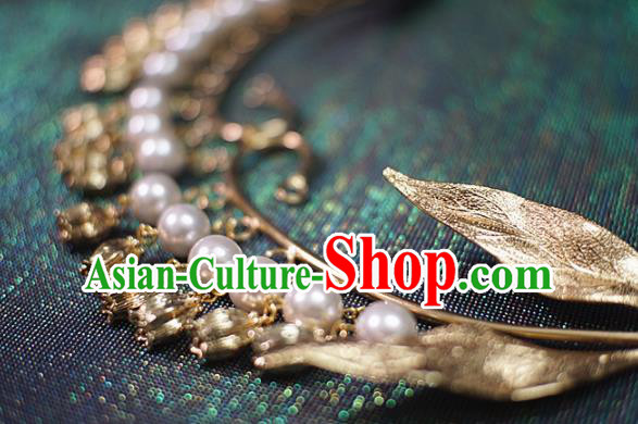 Traditional Chinese Hanfu Convallaria Majalis Necklace Handmade Ancient Princess Necklet Accessories for Women