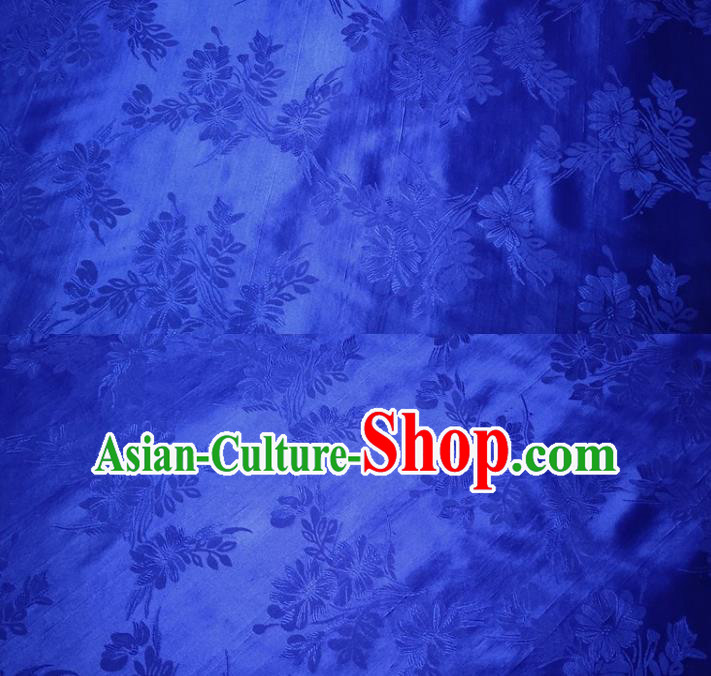 Chinese Traditional Royalblue Silk Fabric Mulberry Silk Fabric Hanfu Dress Material