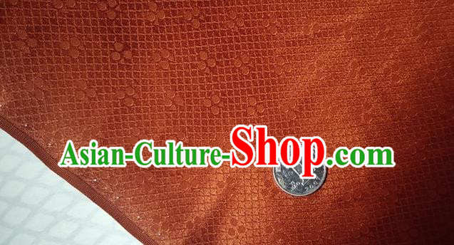 Chinese Traditional Jacquard Orange Silk Fabric Mulberry Silk Fabric Hanfu Dress Material