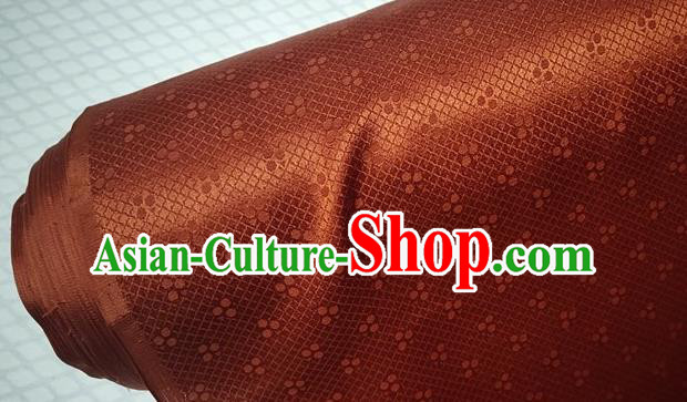 Chinese Traditional Jacquard Orange Silk Fabric Mulberry Silk Fabric Hanfu Dress Material