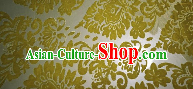 Chinese Traditional Jacquard Green Velvet Fabric Mulberry Silk Fabric Hanfu Dress Material