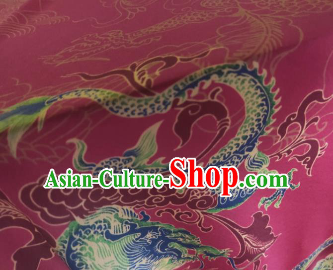 Chinese Traditional Phoenix Pattern Wine Red Silk Fabric Mulberry Silk Fabric Hanfu Dress Material