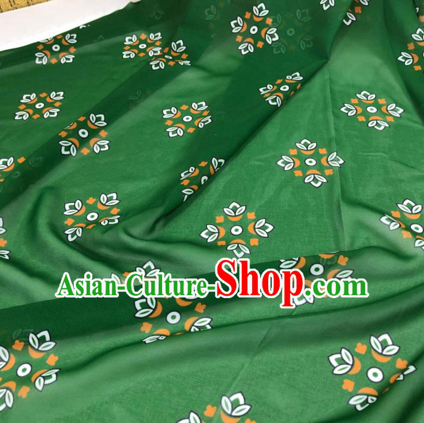 Chinese Traditional Classical Pattern Green Chiffon Fabric Silk Fabric Hanfu Dress Material