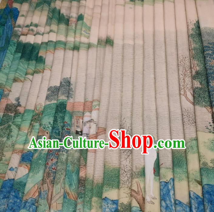 Chinese Traditional Classical Pattern Flax Fabric Silk Fabric Hanfu Dress Material