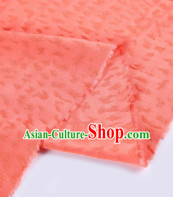 Chinese Traditional Classical Leopard Pattern Orange Cotton Fabric Imitation Silk Fabric Hanfu Dress Material