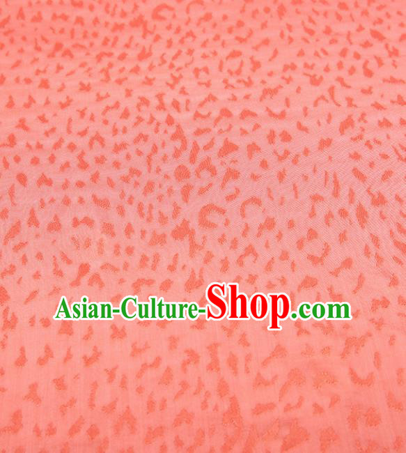 Chinese Traditional Classical Leopard Pattern Orange Cotton Fabric Imitation Silk Fabric Hanfu Dress Material