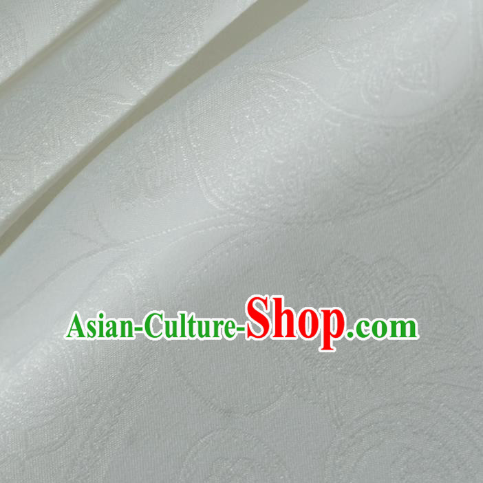 Chinese Traditional Pattern White Chiffon Hanfu Fabric Silk Fabric Hanfu Dress Material