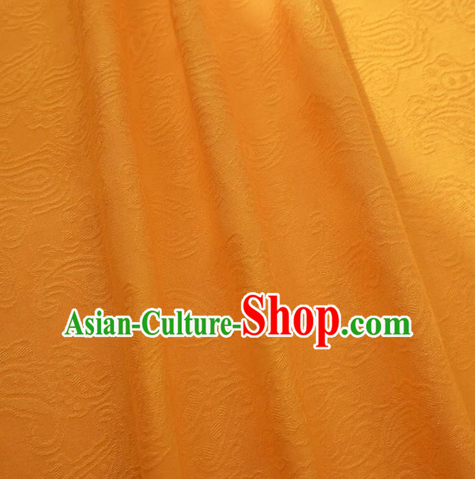 Chinese Traditional Classical Paisley Pattern Orange Cotton Fabric Imitation Silk Fabric Hanfu Dress Material