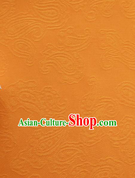 Chinese Traditional Classical Paisley Pattern Orange Cotton Fabric Imitation Silk Fabric Hanfu Dress Material