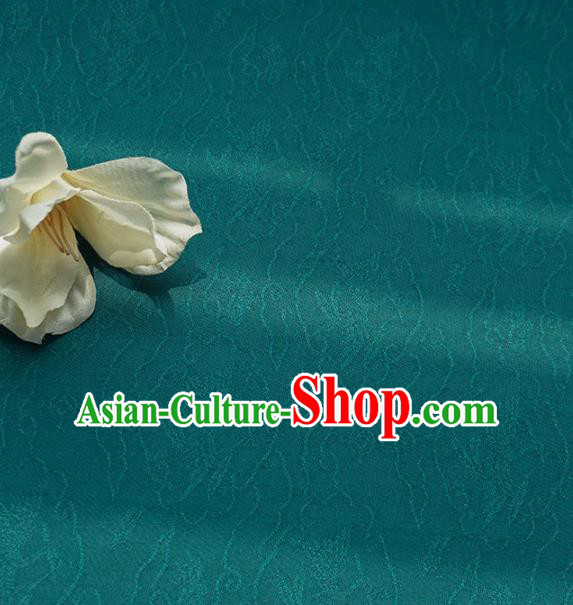 Chinese Traditional Classical Pattern Atrovirens Cotton Fabric Imitation Silk Fabric Hanfu Dress Material