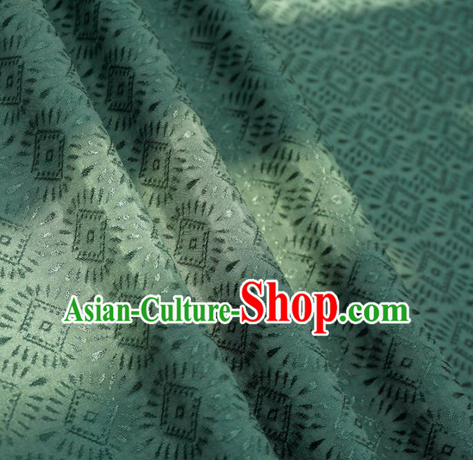 Chinese Traditional Classical Pattern Atrovirens Cotton Fabric Imitation Silk Fabric Hanfu Dress Material
