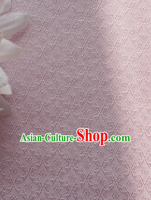 Chinese Traditional Classical Rhombus Pattern Pink Cotton Fabric Imitation Silk Fabric Hanfu Dress Material