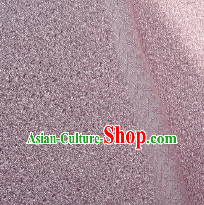Chinese Traditional Classical Rhombus Pattern Pink Cotton Fabric Imitation Silk Fabric Hanfu Dress Material