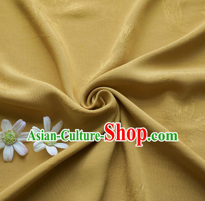 Chinese Traditional Classical Jacquard Magnolia Pattern Ginger Cotton Fabric Imitation Silk Fabric Hanfu Dress Material