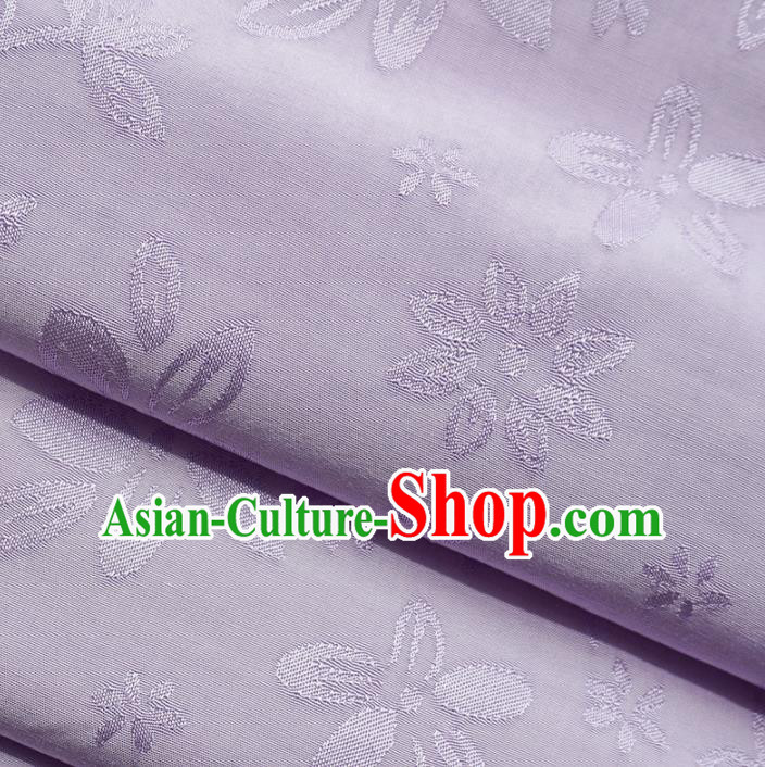 Chinese Traditional Classical Jacquard Pattern Light Purple Cotton Fabric Imitation Silk Fabric Hanfu Dress Material