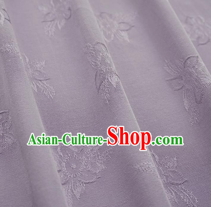 Chinese Traditional Classical Jacquard Pattern Lilac Cotton Fabric Imitation Silk Fabric Hanfu Dress Material