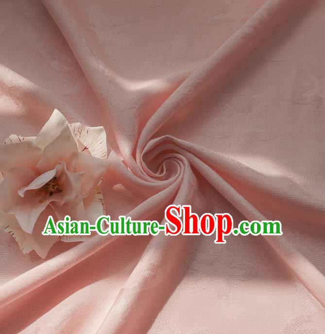 Chinese Traditional Classical Pattern Pink Cotton Fabric Imitation Silk Fabric Hanfu Dress Material