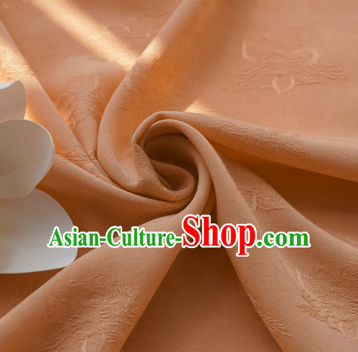 Chinese Traditional Classical Pattern Orange Cotton Fabric Imitation Silk Fabric Hanfu Dress Material