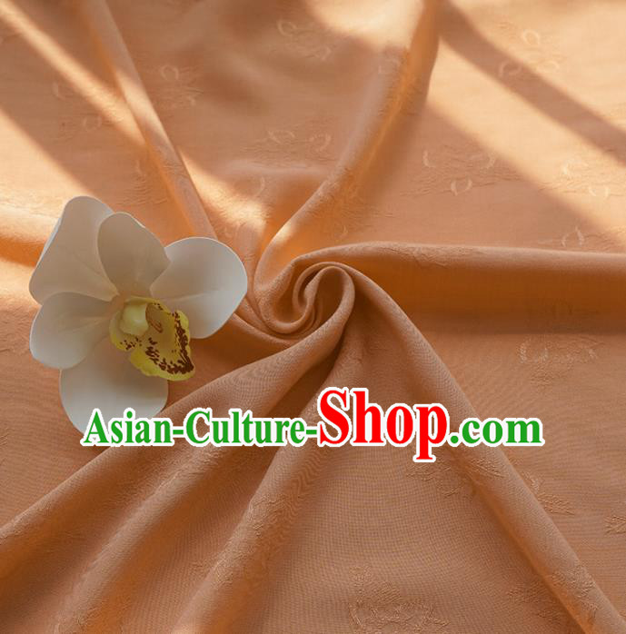 Chinese Traditional Classical Pattern Orange Cotton Fabric Imitation Silk Fabric Hanfu Dress Material