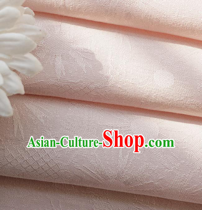Chinese Traditional Classical Pattern Light Pink Cotton Fabric Imitation Silk Fabric Hanfu Dress Material
