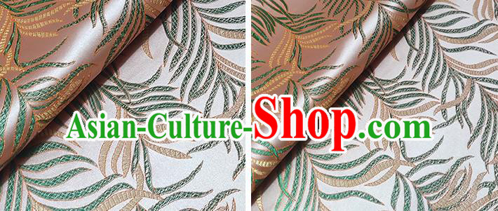 Japanese Traditional Feather Pattern Kimono Pink Brocade Fabric Tapestry Satin Fabric Nishijin Material