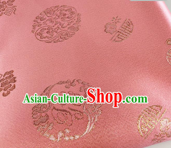 Chinese Traditional Pattern Pink Brocade Fabric Silk Satin Fabric Hanfu Material