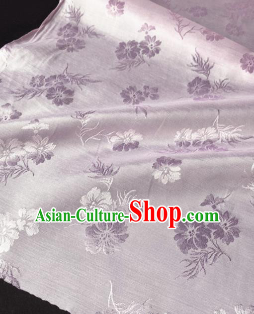 Chinese Traditional Flowers Pattern Pink Silk Fabric Hanfu Brocade Material