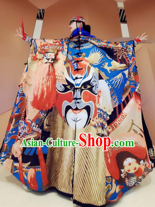 Chinese Traditional National Printing Opera Dress Tang Suit Cloak for Women