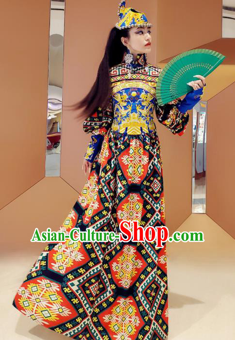 Chinese Traditional National Qipao Dress Tang Suit Cheongsam Costume for Women