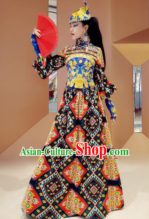 Chinese Traditional National Qipao Dress Tang Suit Cheongsam Costume for Women